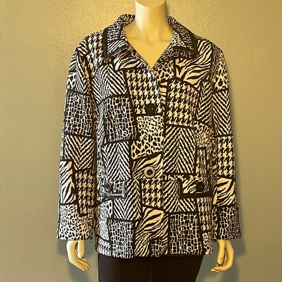JM Collection, multi- print Jacket - Picture 1 of 8